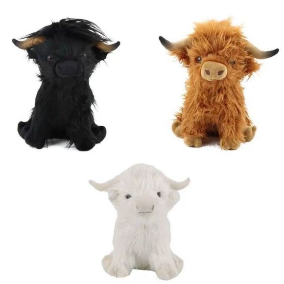 Western Brown Highland Cow Plush Stuffed Figure Decor Adults Kids Toy New - Picture 4 of 4